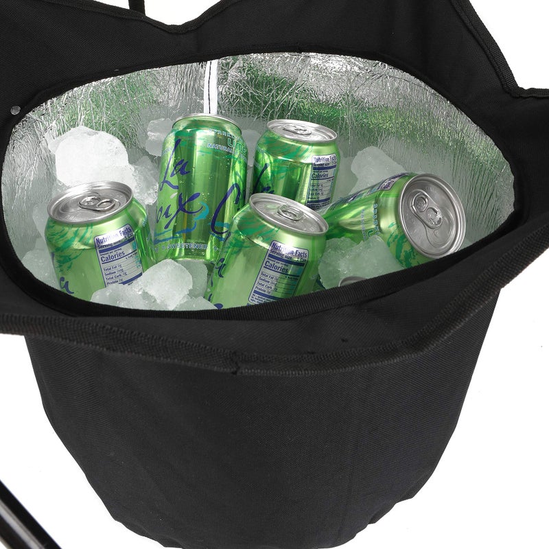 Mind Reader Folding Tailgate Table, Camping Gadgets, Tailgate Essentials, Portable Cooler, 23.25" L x 23.25" W x 24.5" H, Black - Image 4